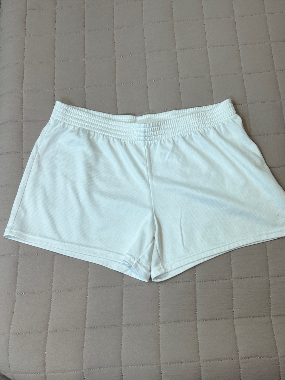 Danskin White Athletic Shorts with Elastic Waist